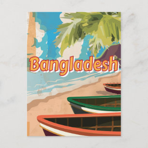 Bangladesch Vintage-Urlaubsposter Postkarte