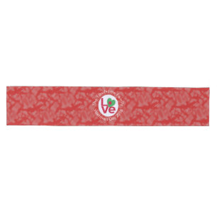 Bangladeschische Flagge Herz LIEBE Rot Personalisi Mittelgroßer Tischläufer