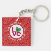 Bangladeschische Flagge Herzenrot-LIEBE Schlüsselanhänger (Rückseite)