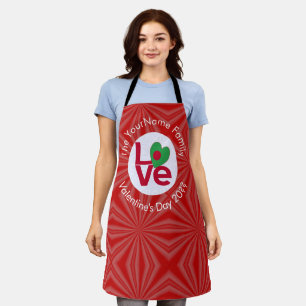 Bangladeschische rote LOVE-Flagge Personalisiert Schürze