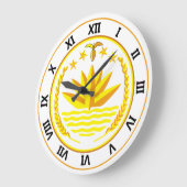 Bangladesemblem Große Wanduhr (Winkel)