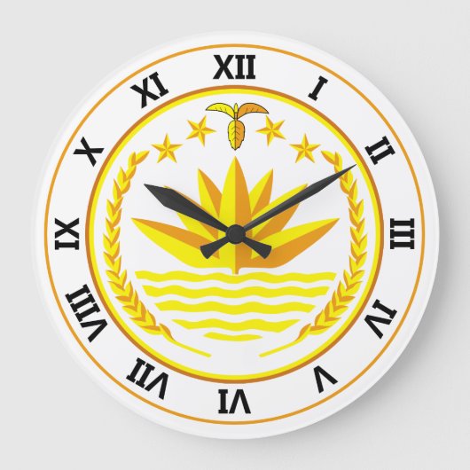 Bangladesemblem Große Wanduhr (Vorderseite)