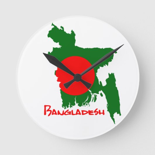 Bangladesh flag clock runde wanduhr (Vorderseite)
