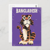 Bangladesh Vintage Reiseplakat Cartoon Postkarte (Vorne/Hinten)
