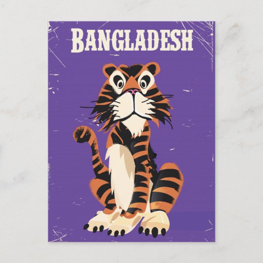 Bangladesh Vintage Reiseplakat Cartoon Postkarte (Vorderseite)