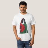 Bangladeshi Woman in Saree – Flag Color T-shirt (Vorne ganz)