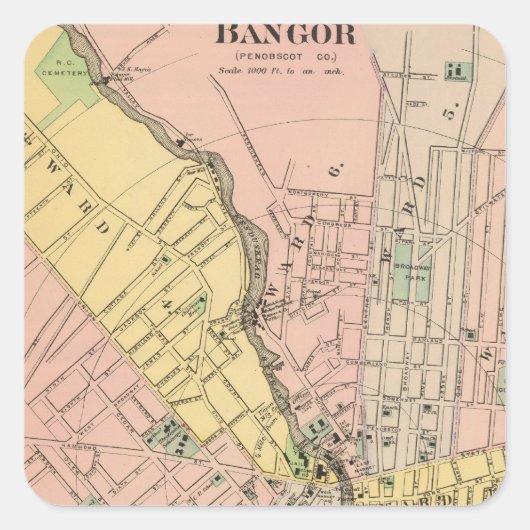 Bangor, Brewer Quadratischer Aufkleber (Vorderseite)