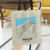Bangor, Gwynedd City Map Tote Bag Tragetasche