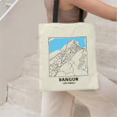Bangor, Gwynedd City Map Tote Bag Tragetasche