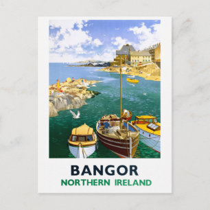 Bangor Irland Vintage-Reiseplakat restauriert Postkarte