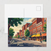 Bangor Main Street USA Postkarte (Vorne/Hinten)
