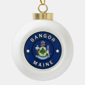 Bangor Maine Keramik Kugel-Ornament (Vorderseite)
