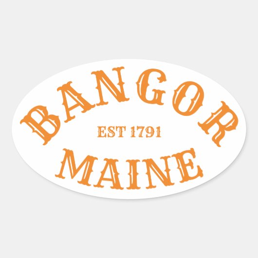 Bangor, Maine Oval Aufkleber (Vorderseite)