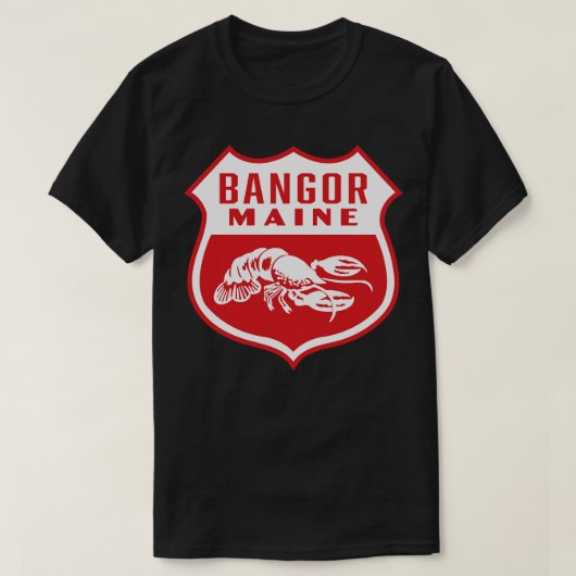 Bangor Maine Retro Shield White T-Shirt (Design vorne)