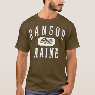 Bangor Maine Retro Varsity White T-Shirt