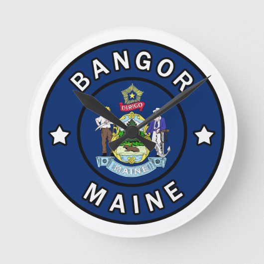 Bangor Maine Runde Wanduhr (Vorderseite)