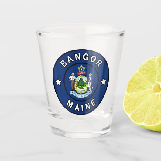 Bangor Maine Schnapsglas (Vorderseite)