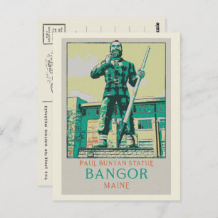 Bangor Maine USA, Paul Bunyan Statue Postkarte