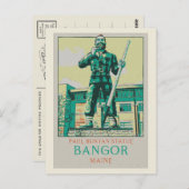 Bangor Maine USA, Paul Bunyan Statue Postkarte (Vorne/Hinten)