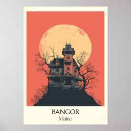 Bangor Maine Vintag Historic Lighthouse Zuhause Ar Poster