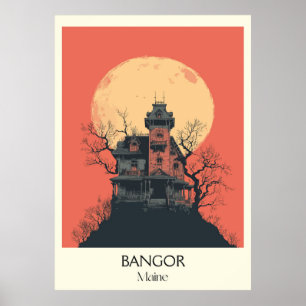 Bangor Maine Vintag Historic Lighthouse Zuhause Ar Poster