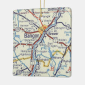 Bangor Maine Vintag Map Keramikornament (Links)