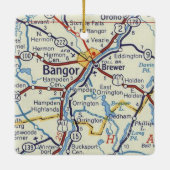 Bangor Maine Vintag Map Keramikornament (Rückseite)