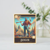 Bangor, Maine | VINTAG Postkarte (Stehend Vorderseite)