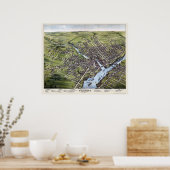 Bangor, ME Panorama Karte - 1875 Poster (Küche)