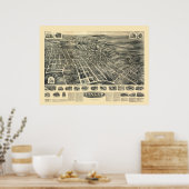 Bangor, PA Panoramic Map - 1918 Poster (Küche)
