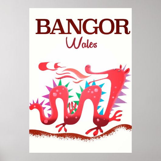 Bangor Wales Dragon Poster (Vorne)