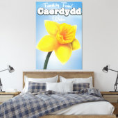 Bangor, Wales Vintag Daffodisches Reiseposter Leinwanddruck (Insitu (Schlafzimmer))