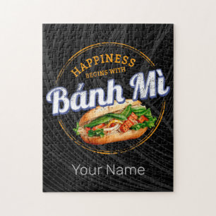 Banh Mi Street Food Baguette Vintag Vietnam Retro Puzzle