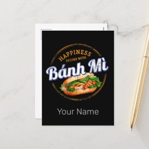 Banh Mi Street Food Baguette Vintage Vietnam Retro Feiertagspostkarte