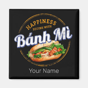 Banh Mi Street Food Baguette Vintage Vietnam Retro Magnet