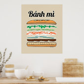 Banh Mi Vietnamese Sandwich französisches Brot Bag Poster (Küche)