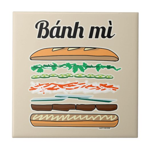 Banh MI vietnamesisches Stangenbrot des Fliese (Vorderseite)