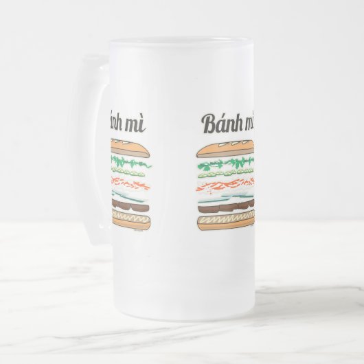 Banh MI vietnamesisches Stangenbrot des Mattglas Bierglas (Vorderseite Links)