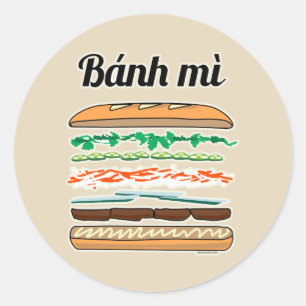 Banh MI vietnamesisches Stangenbrot des Runder Aufkleber