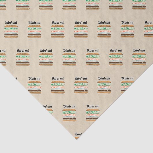 Banh MI vietnamesisches Stangenbrot des Seidenpapier (Ausschnitt)