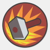 Banhammer Runder Aufkleber (Vorderseite)