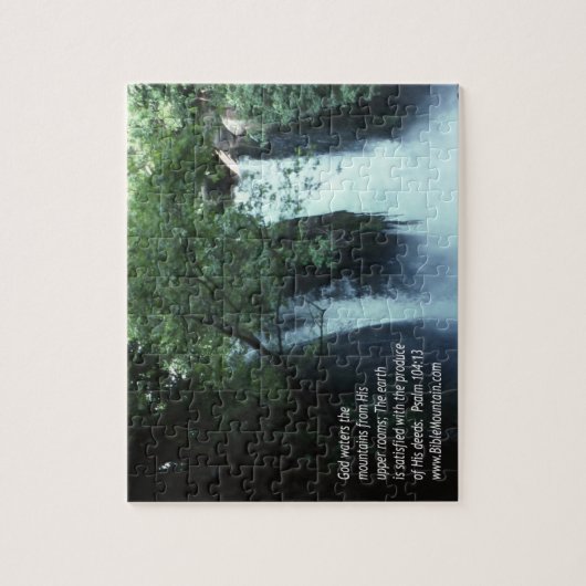 Banias Wasserfall- und Psalm-104:13 Puzzle (Vertikal)