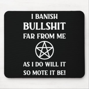 Banishing Zauber Funny Wiccan Pagan Halloween Chek Mousepad