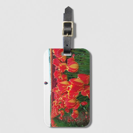 Banja Luka Tulips in einem Feld mit Heißluftballon Gepäckanhänger (Vorderseite Vertikal)