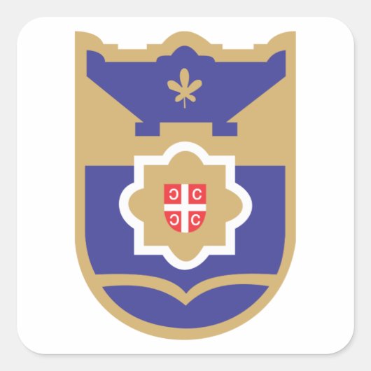 Banja Luka-Wappen Quadratischer Aufkleber (Vorderseite)