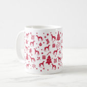 Banjara Greyhound Weihnachtsdesign Kaffeetasse (Vorderseite Links)