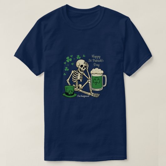 Banjaxed Skeleton Beer St Patrick’s Day T-Shirt (Design vorne)