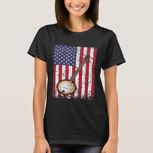 Banjo American Flag T-Shirt (Vorderseite)