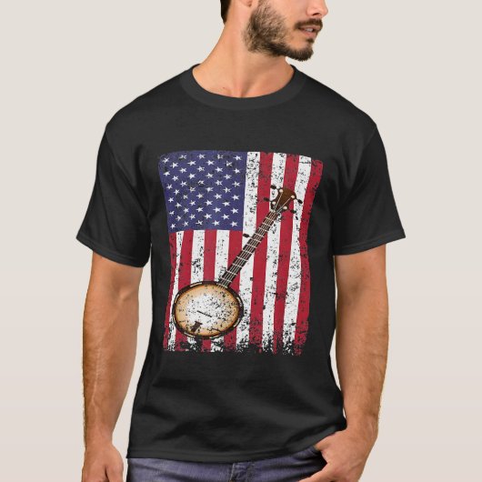 Banjo American Flag T-Shirt (Vorderseite)