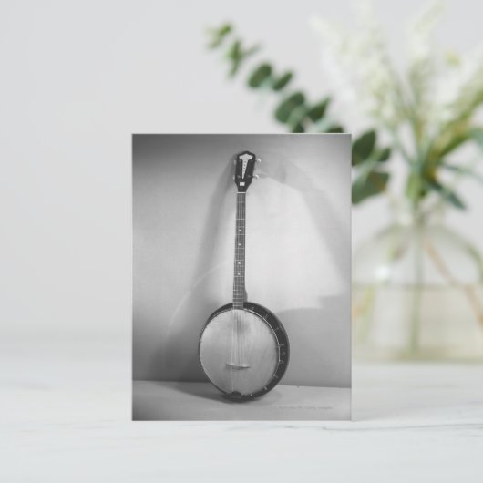 Banjo B&W Postkarte (Stehend Vorderseite)
